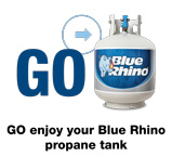 GO enjoy your Blue Rhino propane tank